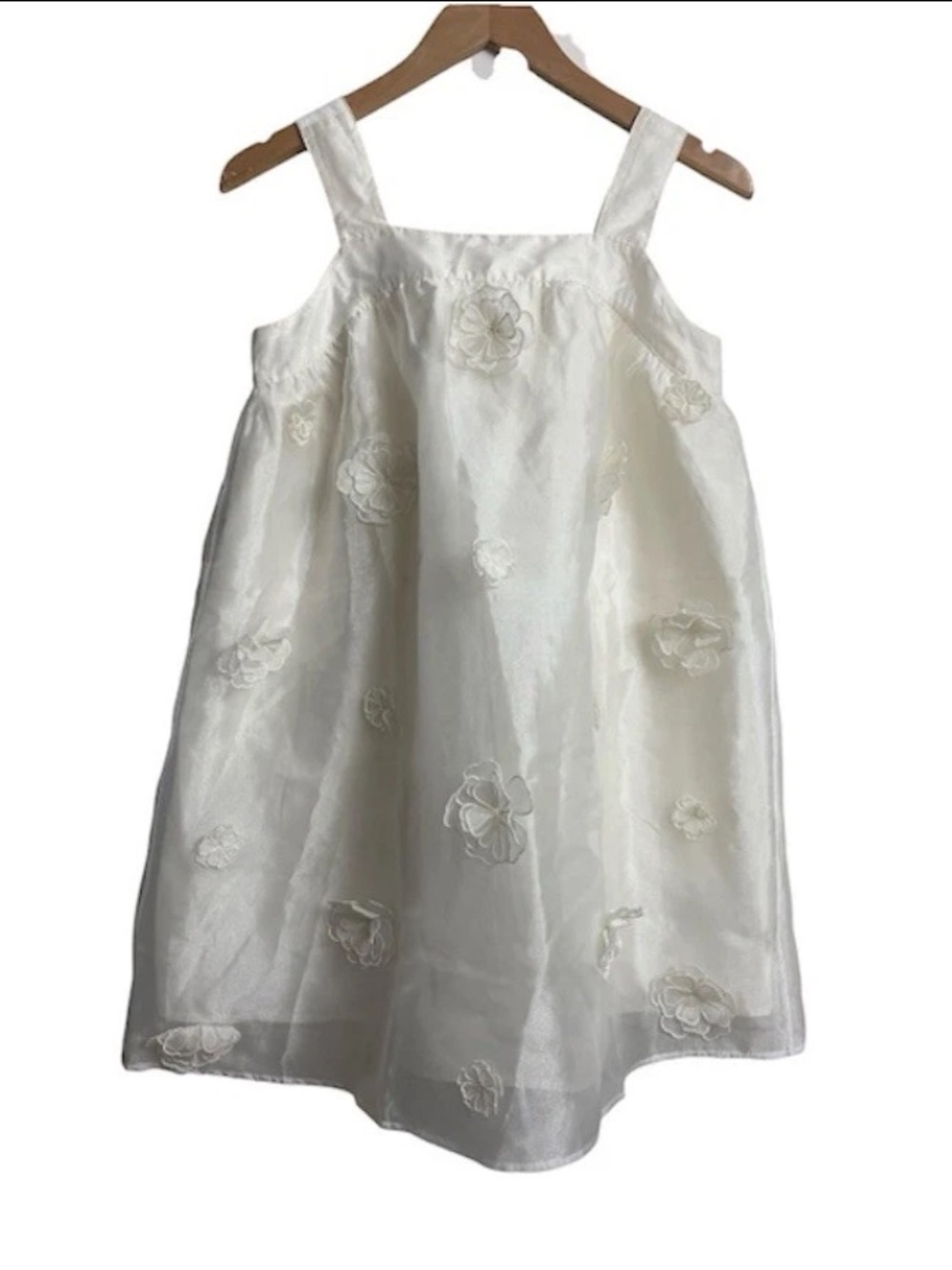 J.Crew Crewcuts Floral Applique Organza Dress Ivory Girls Size 14 NWT Flower